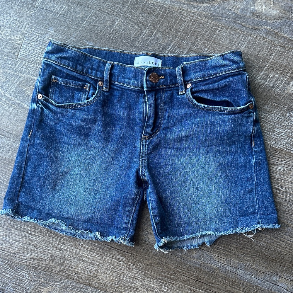 LOFT Dark Blue Denim Shorts